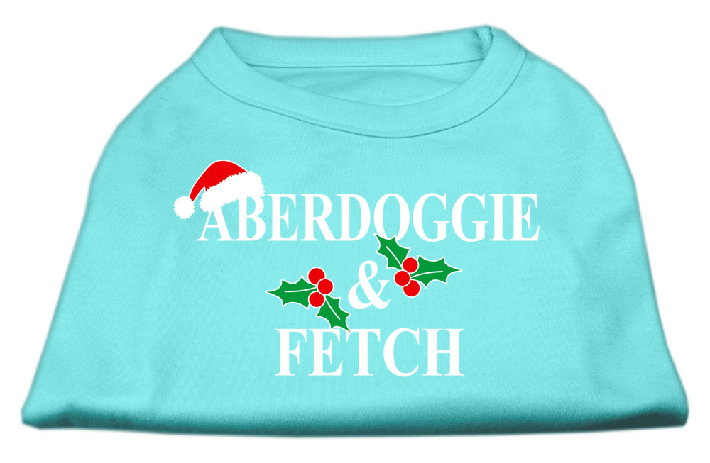 Aberdoggie Christmas Screen Print Shirt Aqua L